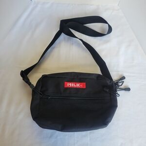 MilkFed Black Canvas Shoulder Bag Women Men Unisex Authentic